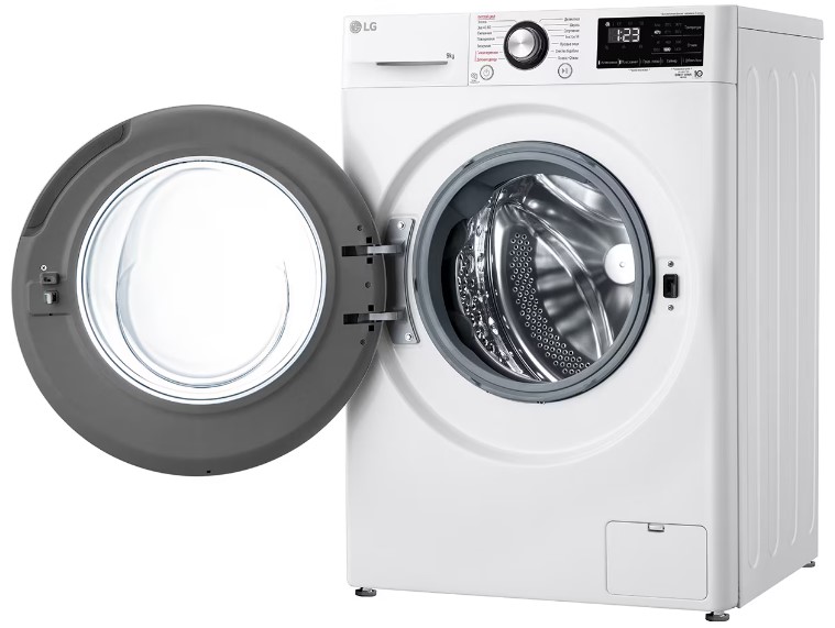 Стиральная машина LG F2V3FS6W белая, загрузка фронтальная 9 кг, 1400 об/мин, класс A