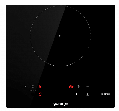 Варочная поверхность Gorenje GI3201BSCE, индукционная, 2 конфорки, 3500 Вт, стеклокерамика