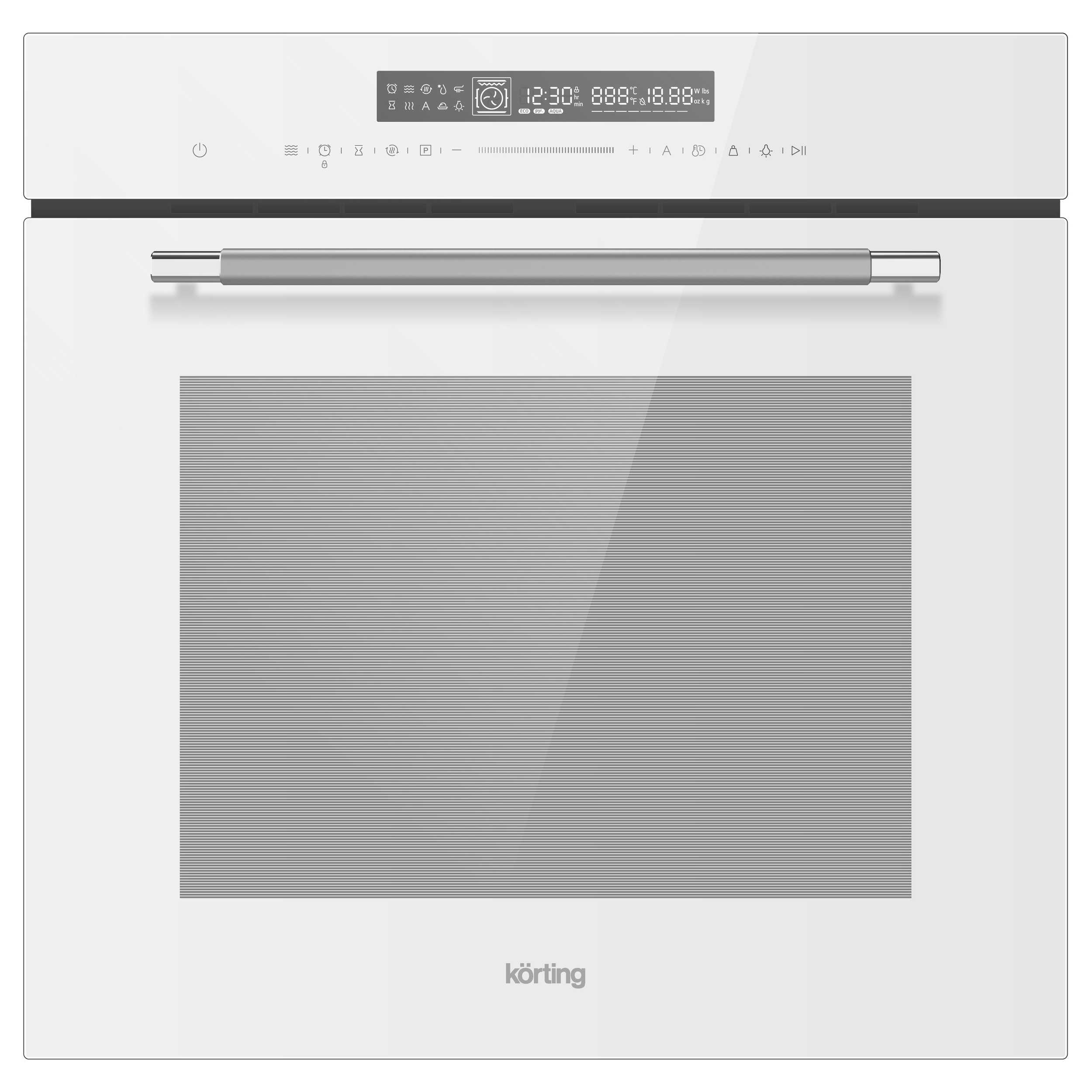 Духовой шкаф Korting OKB 1360 CSGW MW, встраиваемый, 60 см, 72 л, СВЧ, белый