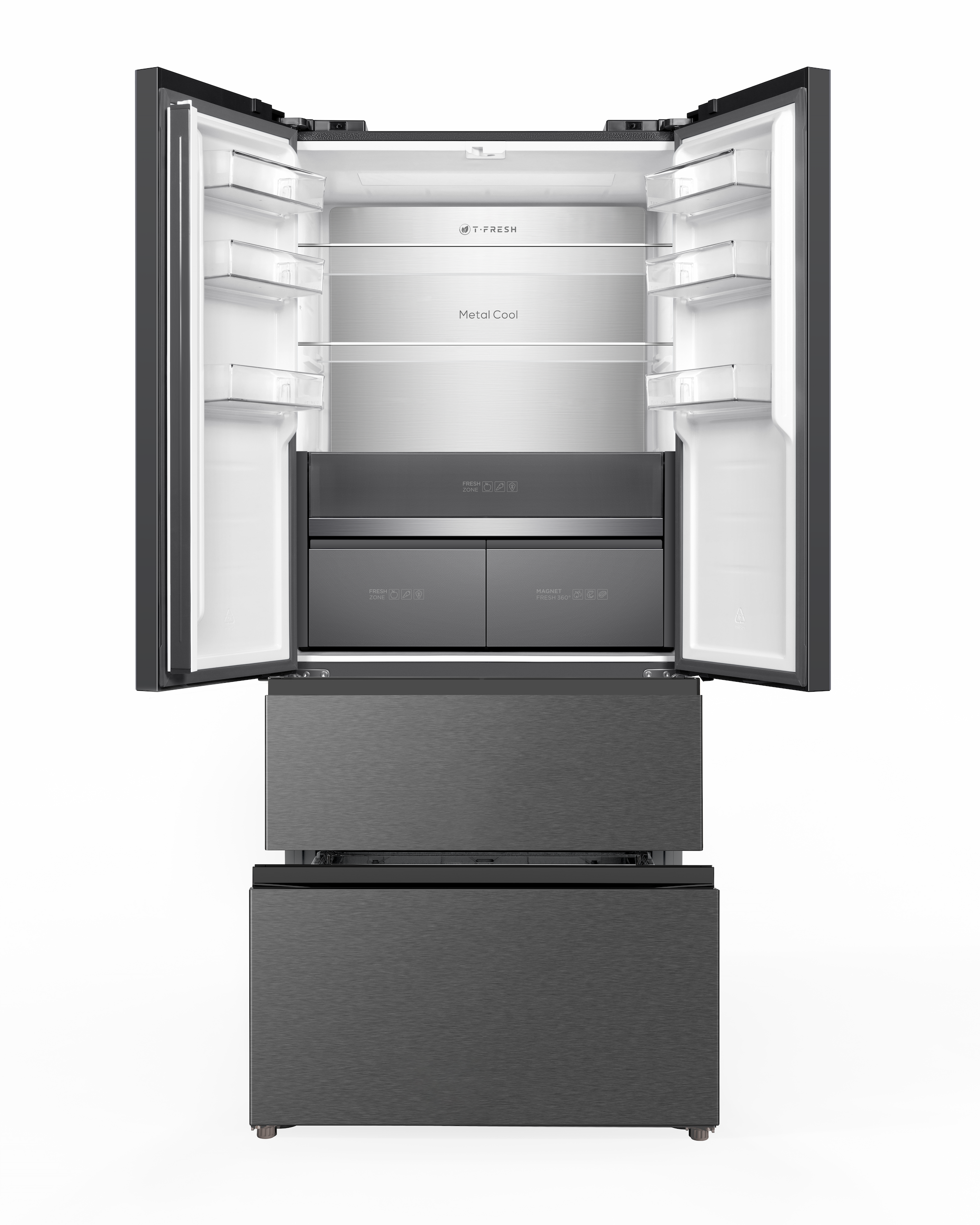 Холодильник TCL RFD-528ADMG, двухкамерный, инверторный, серый