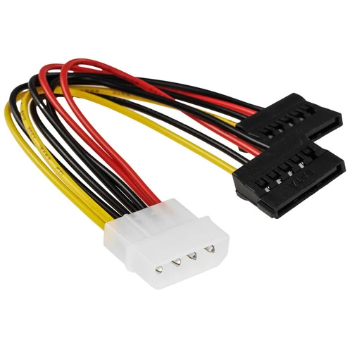 Кабель-разветвитель питания Molex(F)-2xSata GoPower, 20см, прямой (00-00027494)