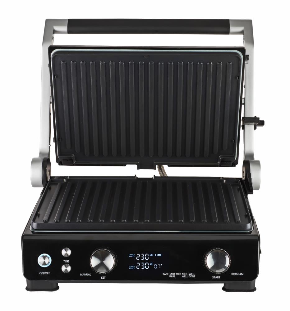 Электрогриль THOMSON GC30E01, 2000Вт, черный/серебристый