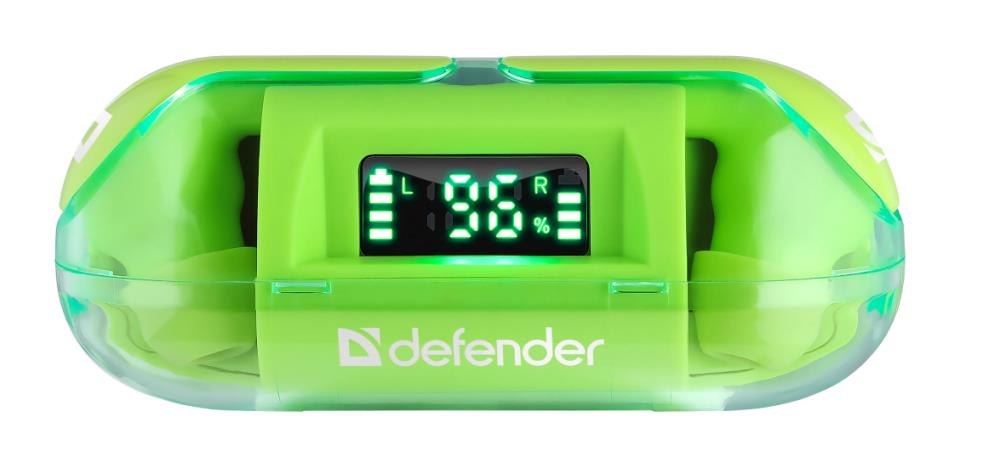 Defender Беспроводная гарнитура Twins 916 зеленый, TWS, Bluetooth