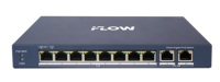 Коммутатор iFLOW F-SW-EM610POE-VM, 8×1 Гбит/с PoE + 2×1 Гбит/с Комбо (RJ45/SFP), настраиваемый