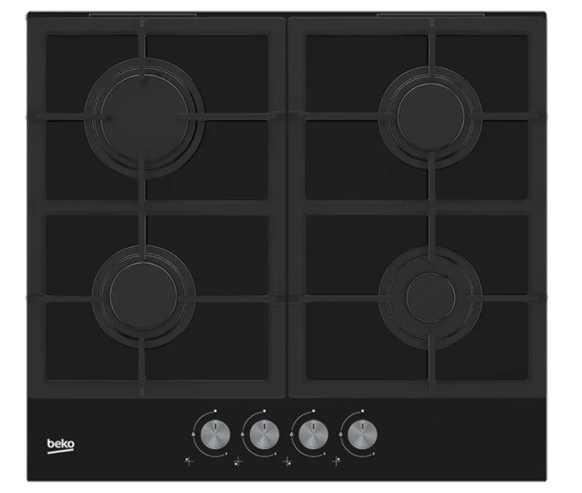Варочная поверхность BEKO HILG 642C5 SB, газовая, 4 конфорки, 60 см, стекло