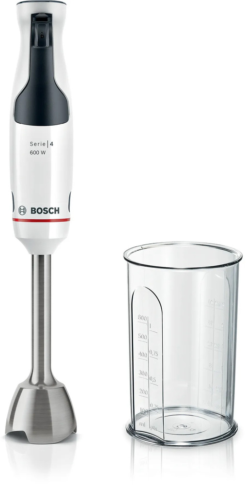Блендер погружной Bosch MSM4W210, 600 Вт, Serie 4, белый