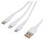 Кабель-переходник USB-Type-C/Lightning/microUSB, 2.4А, 1м, белый, GoPower 3-in-1 GP05 (00-00022794)