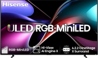 Телевизор Mini LED 100'' Hisense/ 100", Ultra HD, Mini LED, Local Dimming Zones 3584, Smart (VIDAA U9), Anti-Reflection PRO, пиковая яркость 8000 нит, 165Гц, Game Mode PRO, FreeSync Premium PRO, 6.2.2 1102W, 3 HDMI, 2 USB, безрамочный экран, алюминий/угольно серый,, 2025