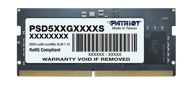 Оперативная память Patriot Signature, DDR5, 16GB (1x16 GB), 5200 MHz, CL42, SO-DIMM